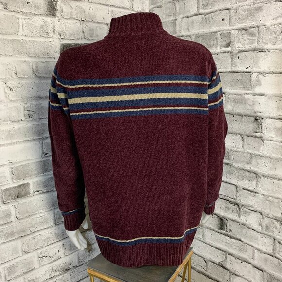 Vintage Denver Hayes Classic Fit 1/4 Button Burgundy Dad Sweater - Picture 4 of 11